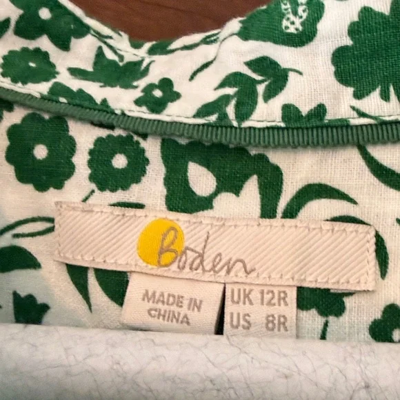 Boden women’s green and white floral short sleeve dress - Picture 2 of 4